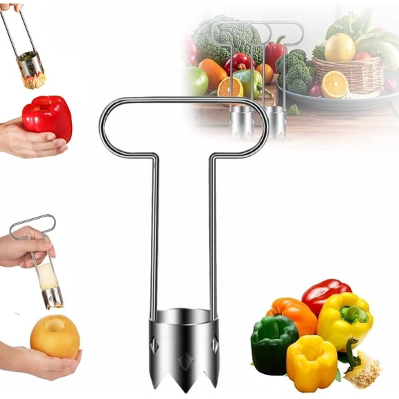 2026 New Red Bell Pepper Seed Corer,Stainless Steel Fruite Corer,Vegetable Tool Cutter Pepper Seed Remover Tool,For Vegetables Fruit Kitchen Gadget.