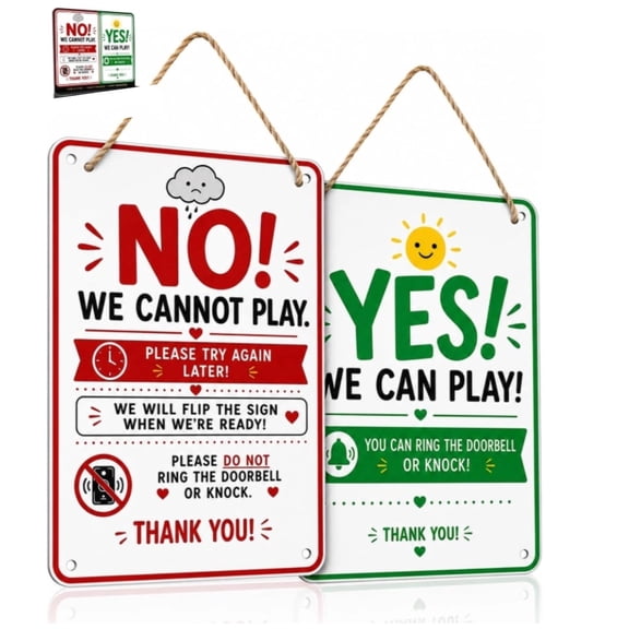 2026 New Reversible Welcome Door Sign, Quiet Time Door Hanger for Front Porch, Yes No Privacy Notice for Household, Welcome Signs for Front Door with Flip Function