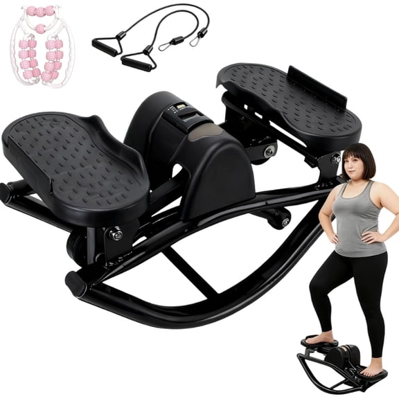 2026 New Rocking Stepper Side to Side, Non-Slip Balancing Machine Featuring Resistance Bands & Led Monitor, 300 Lbs Capacity, Just 15 Minutes for Full Body Workout