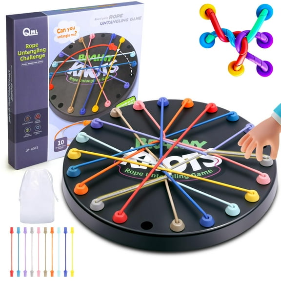 2026 New Rope Untangling Puzzle Game, Rope Challenge Game, Strategy Untangling Challenge Puzzle ，Fun Tabletop Game, Strategy Board Game for Family Game Night, Travel & Parties Gifts(Manual on Box)