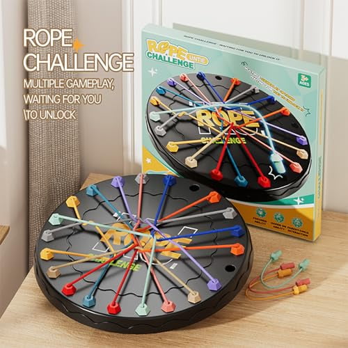 2026 New Rope Untangling Puzzle Game, Rope Challenge Game, Strategy Untangling Challenge Puzzle ,Fun Tabletop Game, Strategy Board Game for Family Game Night, Travel & Parties Gifts(Manual on Box)