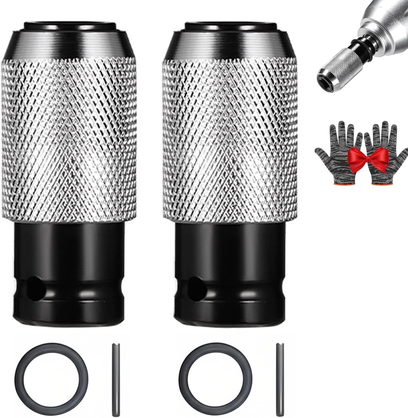 2026 New Rotary Hammer Adapter With Impact Drill Bits Set, Electric Hammer To Drill Converter, Air Hammer Socket Adapter Forged From Chrome Vanadium Steel(2pcs,adapter)