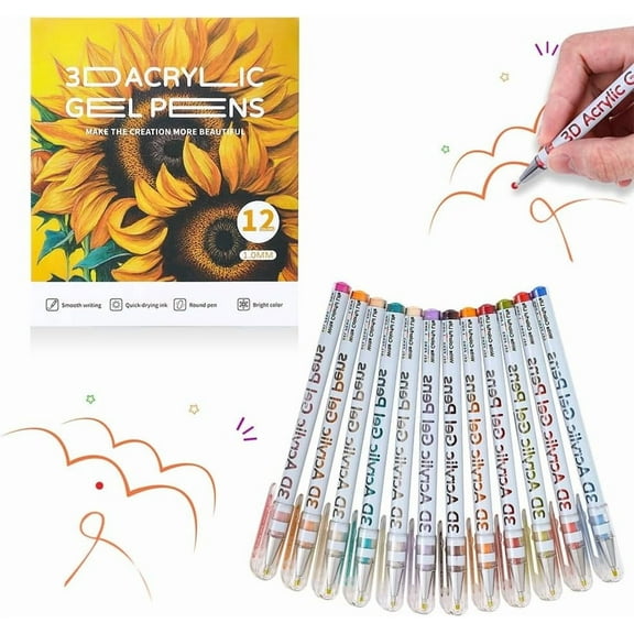 2026 New Scented Lava Gel Pen Set, 3D Acrylic Gel Pens with 1.0mm Tip for Smooth Writing, Scented Drawing Pens for Doodle, DIY Projects & Crafts Art