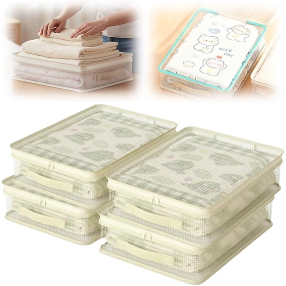 2026 New See-Through Closet Organizer Storage Bags, Plastic Clear Storage Bags for Clothes, Multi-Purpose Zippered Storage Box for Bedding, Stackable Closet Organizer Bags for Seasonal Clothing