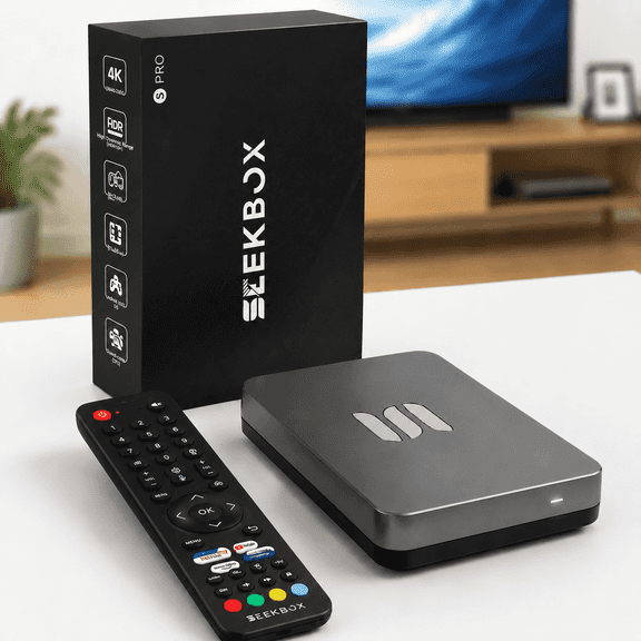 2026 New Seekbox 3Pro TV Box Version Kit with 4GB+64GB, HDMI CableWith Remote, Setup Guide & Power Adapter