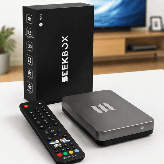 2026 New Seekbox 3Pro TV Box Version Kit with 4GB+64GB, HDMI CableWith Remote, Setup Guide & Power Adapter