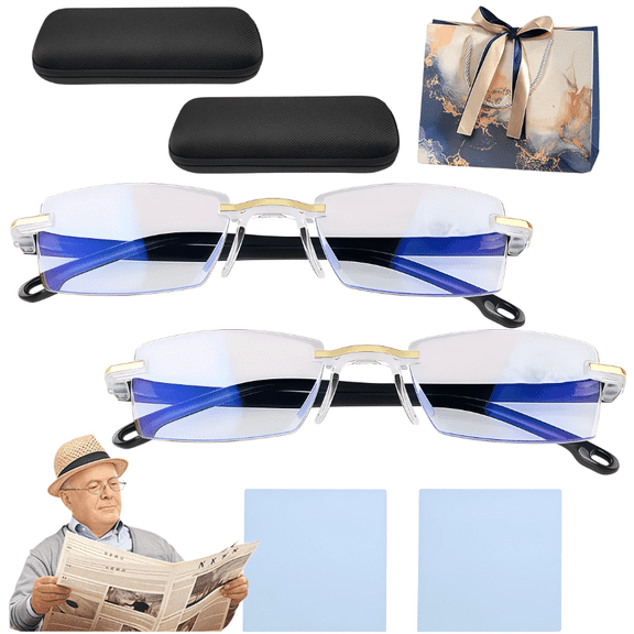 2026 New Self Adjusting Blue Light Glasses, Self Adjust Glasses, Clearity Blue Glass, Anti-Glare Protection Eye Glass for Men/Women (2Pcs)