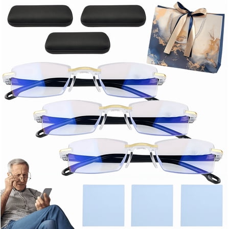 2026 New Self Adjusting Blue Light Glasses, Self Adjustment Light Glasses, Anti-Glare Protection Eye Glass for Men/Women(3Pcs)