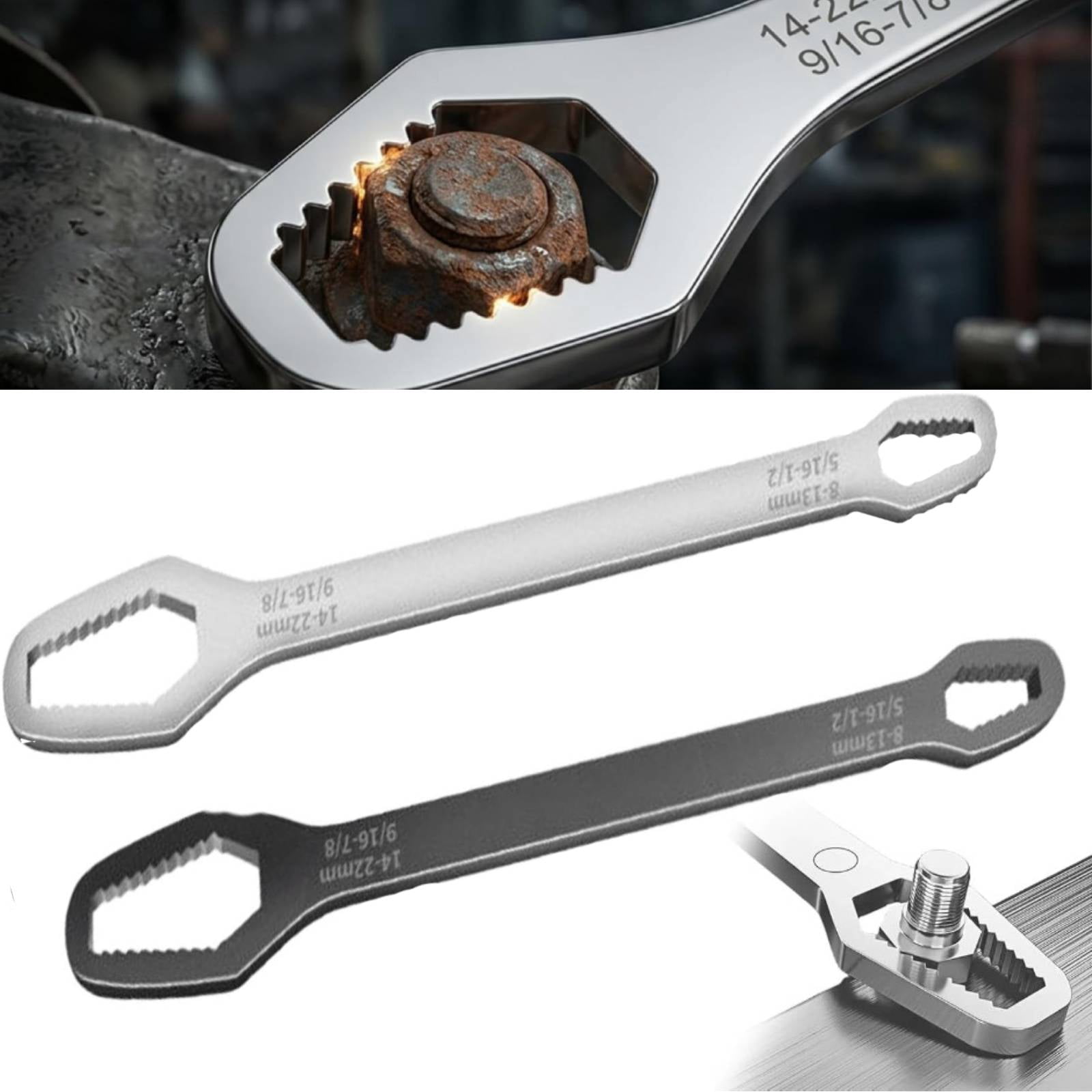 2026 New Self-Adjusting Wrench Set, 8-22 mm Universal Double Ended ...