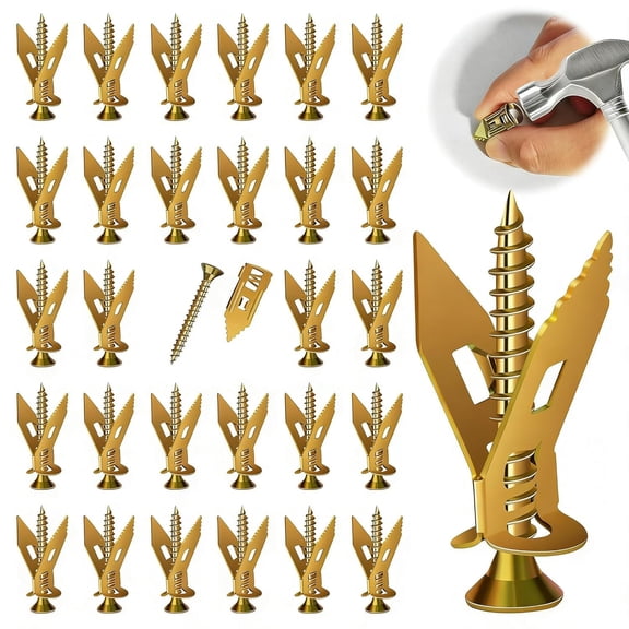 2026 New Self Drilling Drywall Anchors, Self-Drilling Plastic Anchors with Screws, Heavy Duty Kit, Holds Up to 100lbs, Ideal for Shelves, TV Mounts, Picture Frames & More