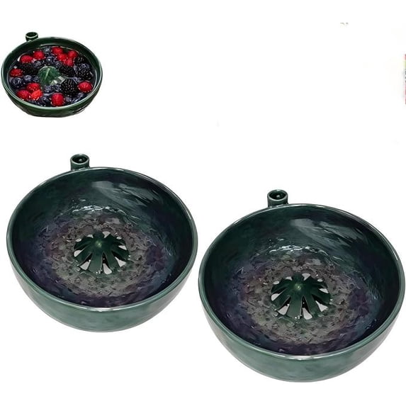 2026 New Self Spinning Berry Bowl, Fruit Washer with Drain Holes, Berry Washing Bowl & Fruit Washer Spinner, Automatic Rotating Colander for Berries, Vegetables & Small Fruits,2PCS