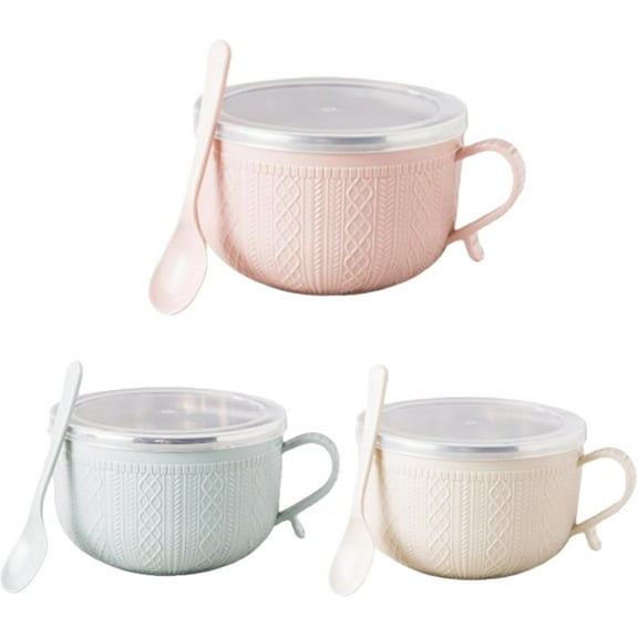 2026 New Set of (4) 25-Oz Mug Meals W/Lid-Its, 25 Oz Mug Meals with Lids, For Coffee, Soups, Stews (White)