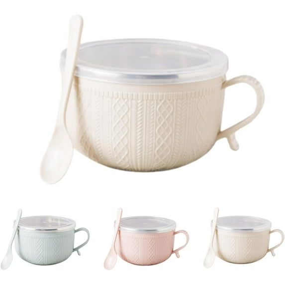 2026 New Set of (4) 25-Oz Mug Meals W/Lid-Its, 25 Oz Mug Meals with Lids, For Coffee, Soups, Stews (White)