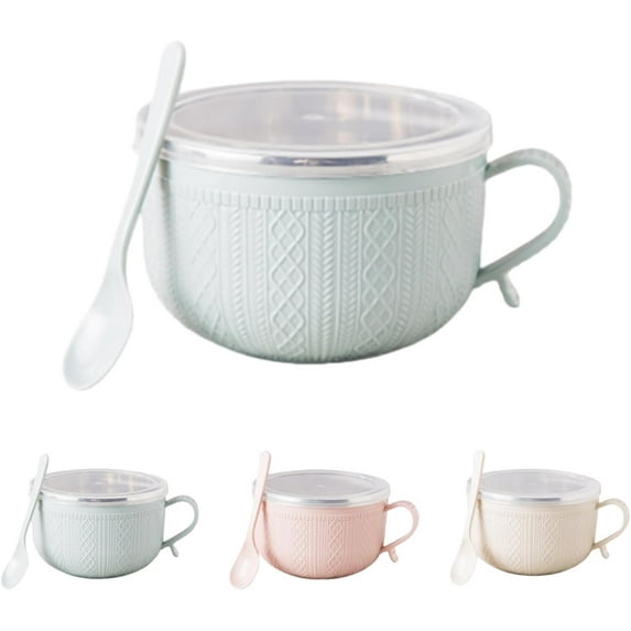 2026 New Set of (4) 25-Oz Mug Meals W/Lid-Its, 25 Oz Mug Meals with Lids, For Coffee, Soups, Stews (White)