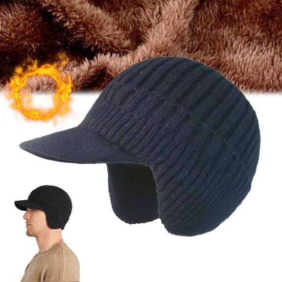 2026 New Sherum Cozy Head Beanie, Sherum Cozyhead Beanie, Knitted Hat with Fleece Lining, with Brim and Ear Flaps
