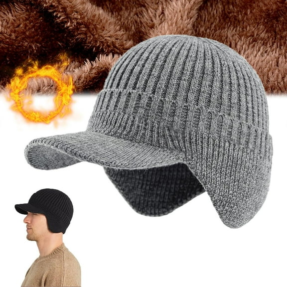 2026 New Sherum Cozy Head Beanie, Sherum Cozyhead Beanie, Knitted Hat with Fleece Lining, with Brim and Ear Flaps