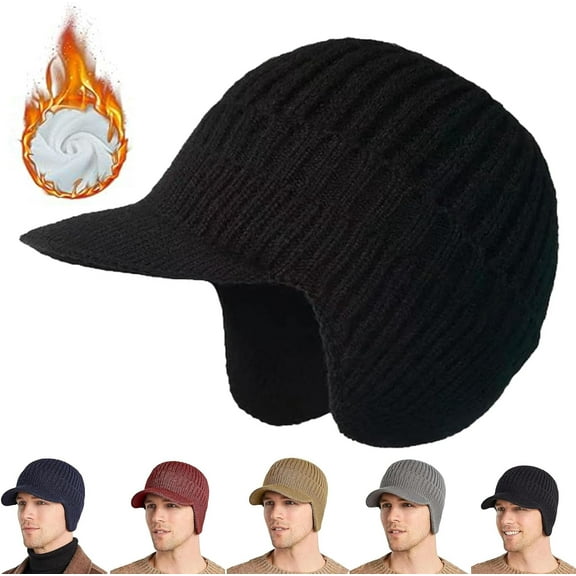 2026 New Sherum Cozy Head Beanie, Winter Hat with Brim and Ear Flaps for Men & Women, Knitted Beanie for Cold Weather