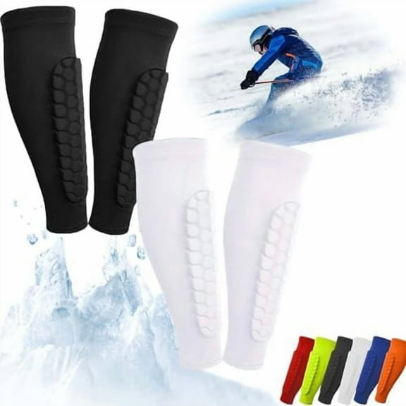 2026 New Shin Soccer,ski Guards Shin Pads,Breathable Elastic Slip on Ski Shields with Honeycomb Pads