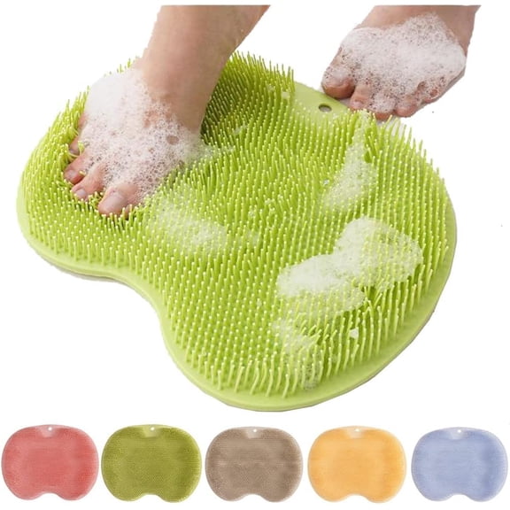 2026 New Silicone Shower Foot Scrubber Mat, Foot Back Cleaning Pad, Shower Foot Scrubber Mat with Non-Slip Suction Cups