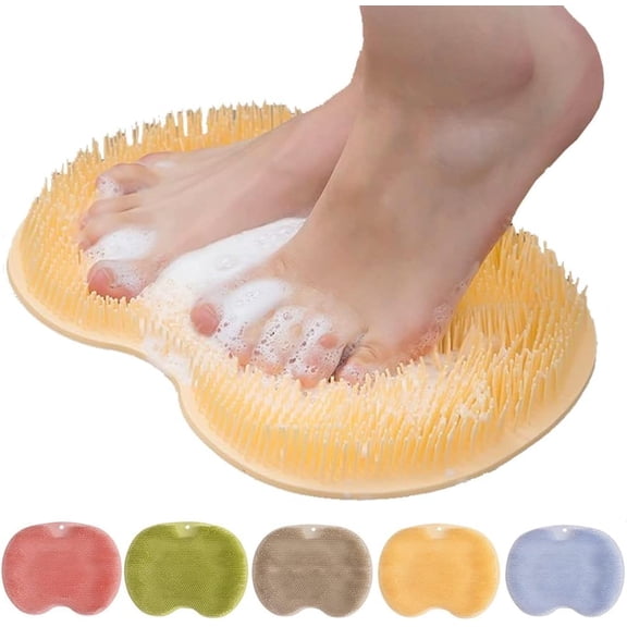 2026 New Silicone Shower Foot Scrubber Mat, Foot Back Cleaning Pad, Shower Foot Scrubber Mat with Non-Slip Suction Cups