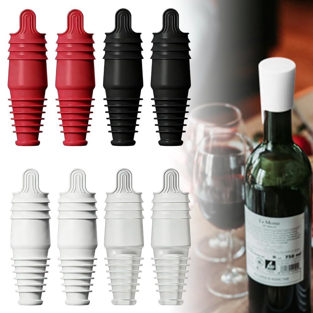 2026 New Silicone Wine Stopper Reusable Wine Bottle Stopper, 4/8 PCS — free download