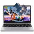 thumbnail image 1 of 2026 New Silver Laptop, 15.6" IPS FHD Student Laptop, Office 2024, Windows 11 Pro, 16GB RAM 512GB SSD, Intel Core i3, Backlit Keyboard, Fingerprint Reader, USB3.0 WiFi5 for Study and Office Work, 1 of 5