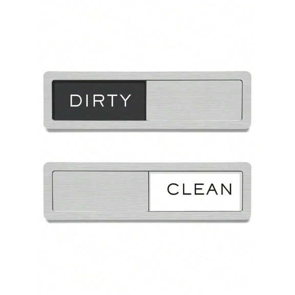 2026 New Silver Magnetic Dishwasher Clean/Dirty Indicator Sign, Brushed Metal Finish Kitchen Organizer