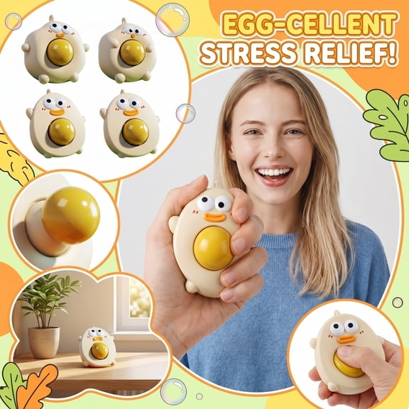 2026 New Simulation Egg-Shaped Stress Pinch for Adults, Egg-shaped Stress Balls Sensory Fidget , Slow Rising Squeeze Ball for Anxiety Relief, Fun Stretchy Stress for Everyone