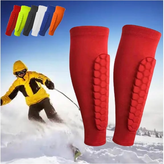 2026 New Ski Shin Guards,Ski Guards,Ski Shin Guards Gel,Calf Compression Sleeve with Honeycomb Pads,for Skiing & Snowboarding