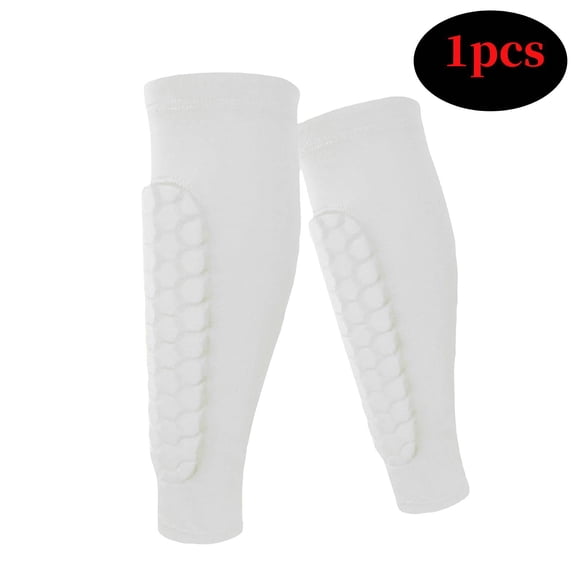 2026 New Skiing Shin Guards Pads Socks,Calf Compression Sleeve with Honeycomb Pads,Breathable Elastic Anti-Collision for Skiing & Snowboarding(White)