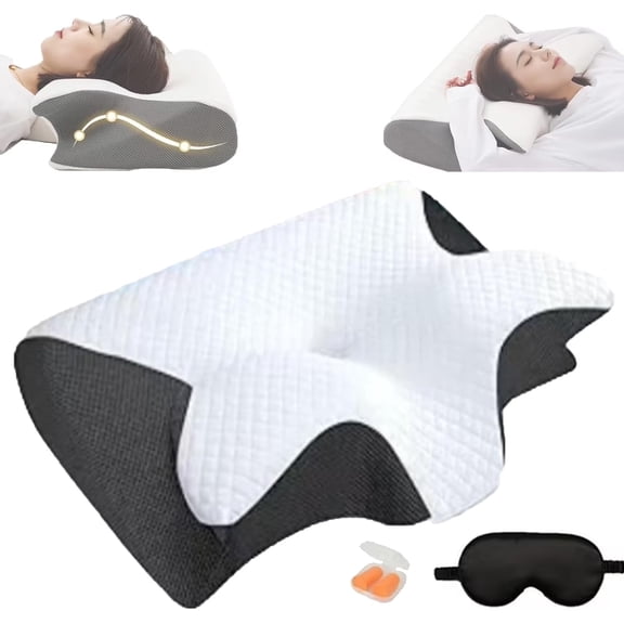 2026 New Sleep Apnea Pillow, Ergonomic Contour Support Pillows, 2 in 1 Neck Support Pillow for Sleeping, Breathable Comfortable, for Side & Back Sleepers(Blue)