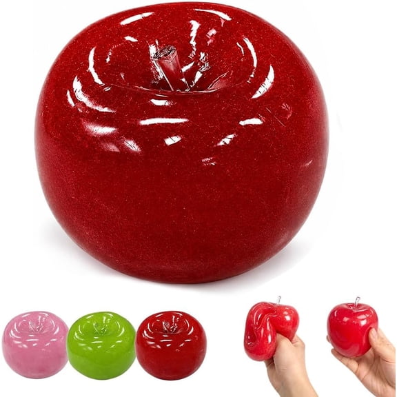 2026 New Slush Apple Squishy, Portable Soft Squishy Ball with Crunchy Slush Texture, Stress Relief Toys(Red)