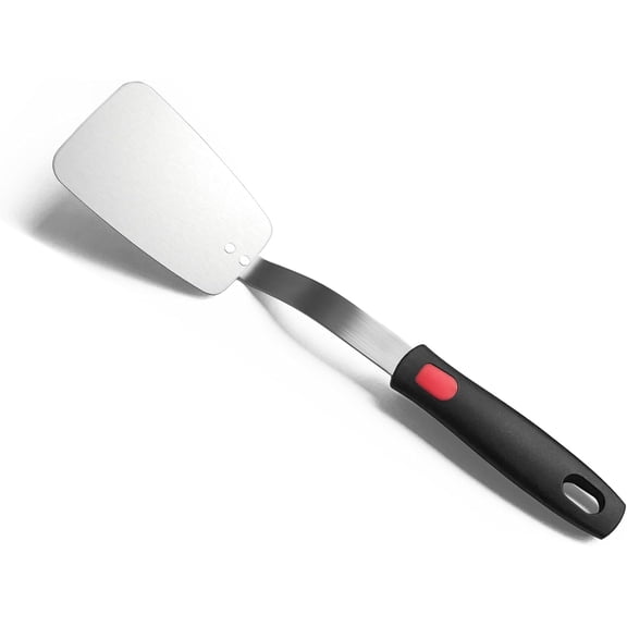 2026 New Small Flexible Stainless Steel Spatula, Ultra Thin Blade Solid Turner with Heat Resistant Silicone Handle, Durable Kitchen Cooking Tool for Cast Iron Skillet, Egg, Crepe, Meat
