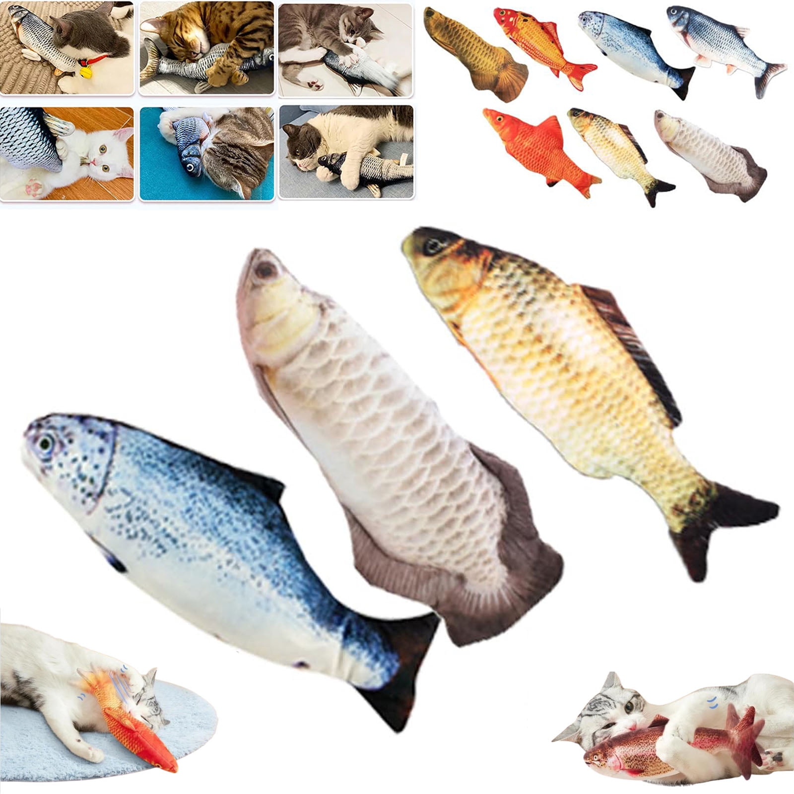 2026 New Small Floppy Fish Cat Toy, Moving Fish Cat Toys for Indoor Cats, Electronic Cat Toys Rechargeable, Interactive Chew & Kicker Toys, Interactive Cat Toys for All Breeds