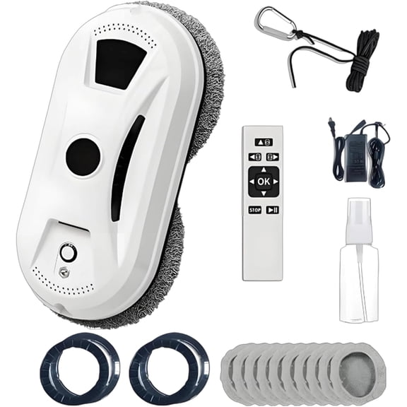 2026 New Smart Automatic Window Cleaner Robot, 2800Pa Dual-Disc Suction, Edge Detection & Anti-Drop, 3 Cleaning Modes with Remote, Auto Path Planning for Glass Mirror