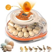 Smart Chicken Egg Incubator with Voice Control, 26 Chicken/59 Bird Incubators for Hatching Eggs, Automatic Egg Turner with Thermometer Seat and Humidity Control, Built-in Water Reservoir