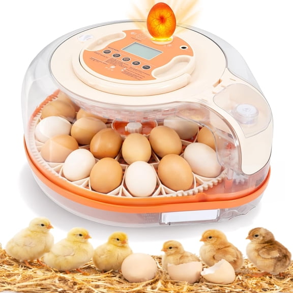 2026 New Smart Chicken Egg Incubator with Voice Control, 26 Chicken/59 Bird Incubators for Hatching Eggs, Automatic Egg Turner with Thermometer Seat and Humidity Control, Built-in Water Reservoir
