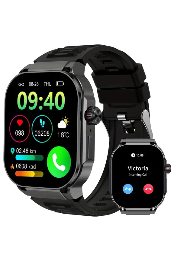 2026 New Smartwatch, 2.1" HD Full-Screen, 400mAh Long Battery, Wireless 5.3, AI Voice, Music Playback, 123+ Sports Modes, Call & SMS Alert