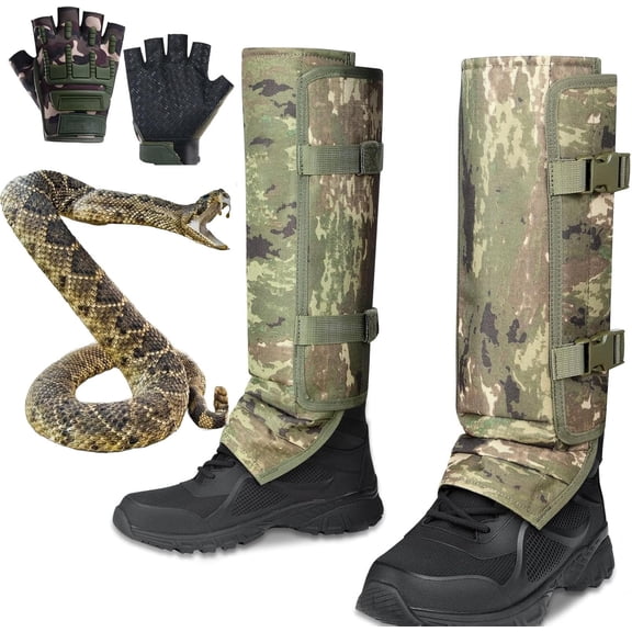 2026 New Snake Resistant Outdoor Leg Gaiters, Durable Unisex Snake Gaiters/Prevent Cuts for Hunting/Working, Snake Bite Protection for Lower Legs, Snake Proof Gaiters with Adjustable Size