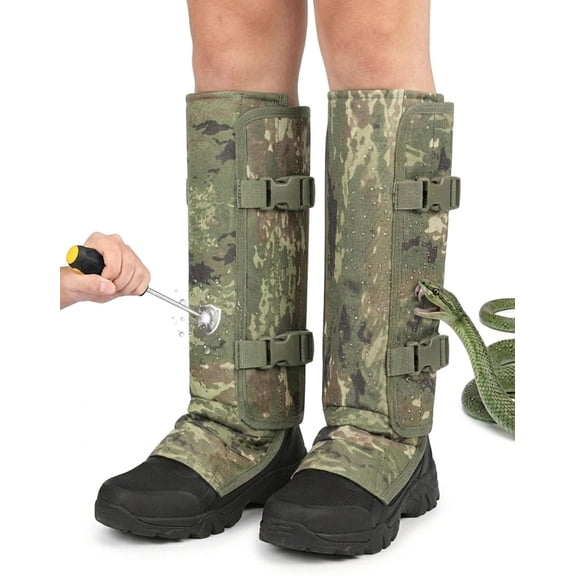 2026 New Snake Resistant Outdoor Leg Gaiters, Durable Unisex Snake Gaiters/Prevent Cuts for Hunting/Working, Snake Bite Protection for Lower Legs, Snake Proof Gaiters with Adjustable Size