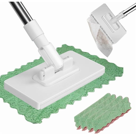 2026 New Snap Grip Mini Mop with 5 Reusable Microfiber Cloths – One Click Wet & Dry Floor Cleaner for Kitchen, Bathroom, Multi-Surface Floors (XX)
