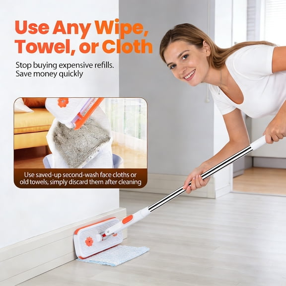 2026 New Snap-On Mini Mop: Effortless Cloth Changing for Kitchen & Bathroom Cleaning