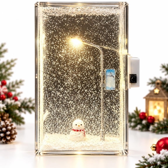 2026 New Snow Tales Lamp, DIY Christmas Snowy Night Street Lamp, Flowing Snow Decor,Magical Winter Light Kit, Fake Flurry Effect, Handmade Holiday Craft, Warm Glow Tabletop Gift for Cozy Home