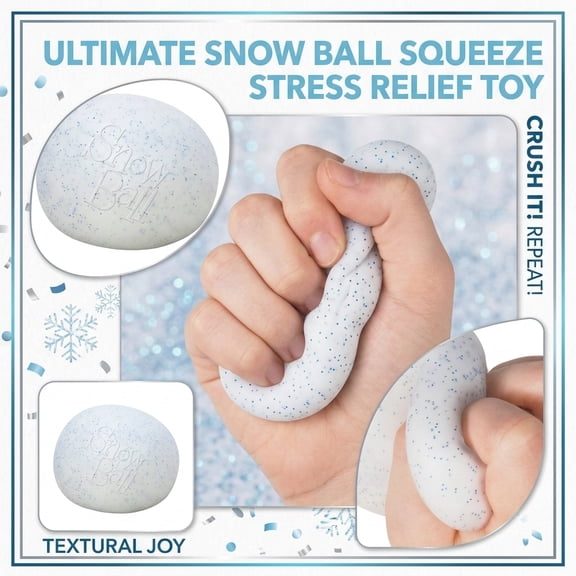 2026 New Snowball Squishy Sensory Toys, 2.36" Real Snow Feel Squeeze Toys, Quick Rebound Stress Balls, Fidget Toys for Adult Stress Relief
