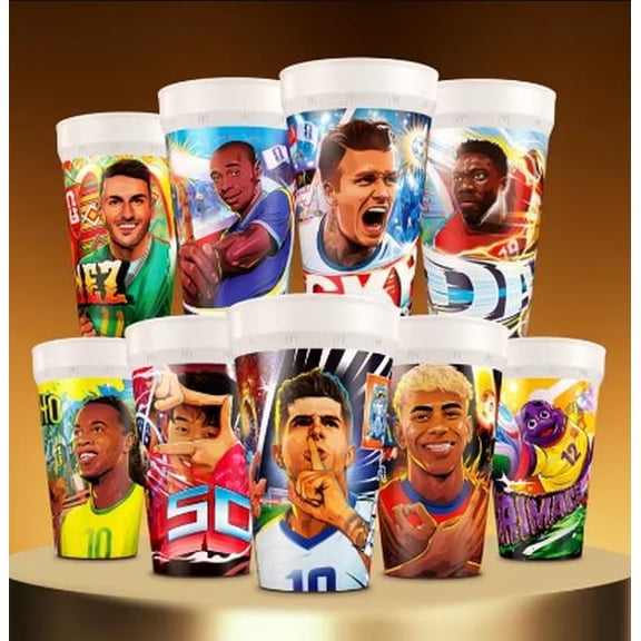 2026 New Soccer Star Print Reusable Drinking Cups, Game Day Sports Fan Tumblers for Summer Tailgating Watch Party, Unbreakable Beverage Cups for Home Bar Backyard Football Gathering