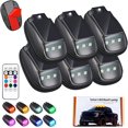 thumbnail image 1 of 2026 New Solar Car Roof RGB Strobe Light with Remote Control, Waterproof Interior Car Lights 8 Colors Wireless LED Strobe Lights for Trucks, Motorcycle, Vehicle, Night Driving (6pcs), 1 of 9