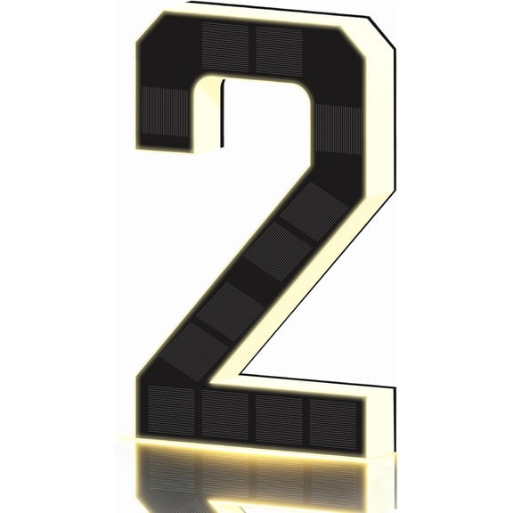 2026 New Solar House Numbers for Outside, Light Up Address Numbers for House, No Drill Adhesive or Screw Mount, IP65 Waterproof LED Illuminated Modern Address Sign, Dusk to Dawn (2, 6.7 inch)
