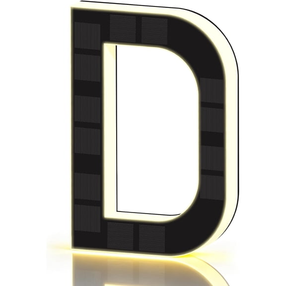 2026 New Solar House Numbers for Outside, Light Up Address Numbers for House, No Drill Adhesive or Screw Mount, IP65 Waterproof LED Illuminated Modern Address Sign, Dusk to Dawn (D, 6.7 inch)