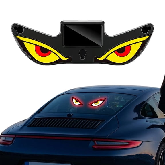 2026 New Solar Powered Eyes Car Light, Eyes Lights Dynamic Windshield Ambient Lamp with Vibration & Light Sensor for Cars/Trucks/SUVs, USB-C Rechargeable, 5 Modes (A)