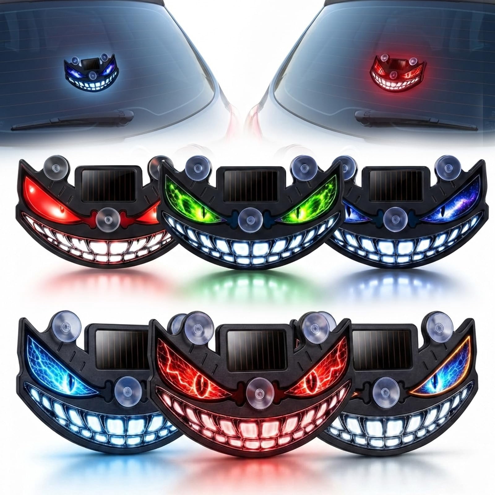 Wright Solar Rear 2026 New Solar Rechargeable Dynamic Demon Eye LED Car Warning Light for ...